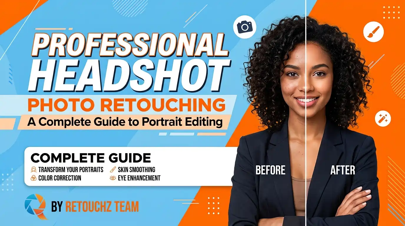 Professional headshot photo retouching before and after editing